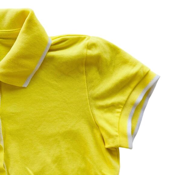 Madeleine Thompson Pique Polo Yellow Size 4 Casual Tennis Golf Short Sleeve - Picture 2 of 6
